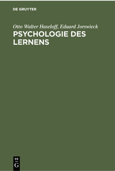 Hardcover Psychologie Des Lernens: Methoden, Ergebnisse, Anwendungen [German] Book