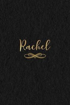 Paperback Rachel: Personalized Journal to Write In - Black Gold Custom Name Line Notebook Book