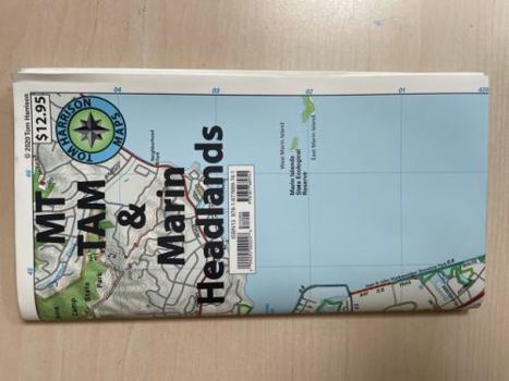 Map Mt. Tamalpais Trail Map-: Tom Harrison Maps Book