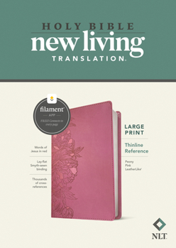 Imitation Leather NLT Large Print Thinline Reference Bible, Filament Enabled (Leatherlike, Peony Pink, Red Letter) [Large Print] Book