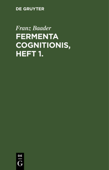 Hardcover Fermenta Cognitionis, Heft 1. [German] Book