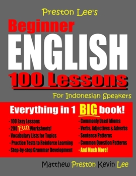 Paperback Preston Lee's Beginner English 100 Lessons For Indonesian Speakers Book