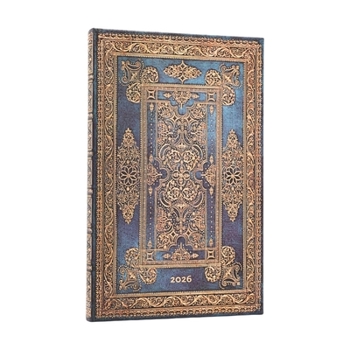 Paperback 2026 Blue Luxe (Luxe Design) Maxi 12-Month Horizontal Softcover Flexi Dayplanner 2026 (Elastic Band Closure) Book
