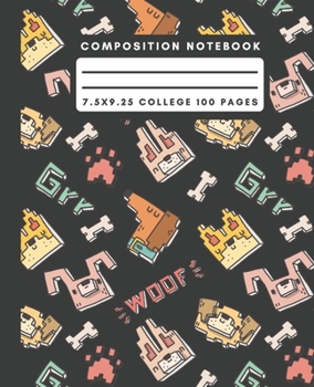 Composition Notebook: Funny Pixelated Dogs Composition Notebook College Ruled Paper Notebook Journal For Writing Funky Animal Lined Workbook for Students For School Homework