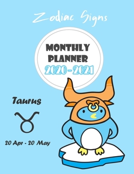Monthly Planner 2020 - 2021 : Zodiac Taurus: Two year monthly planner : 24 Months Calendar Planner With Holiday : Zodiac Planner 2020 : Taurus Horoscope