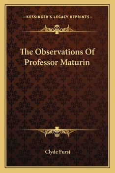 Paperback The Observations Of Professor Maturin Book