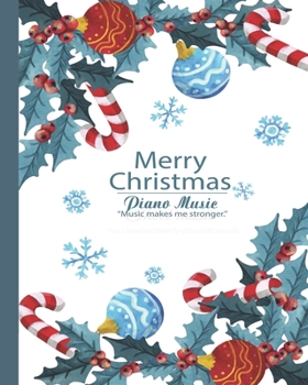 Blank Sheet Piano Music Notebook: 8x 10’’ Music Manuscript Paper, 100 pages of Wide Music Notebook White & Blue cover| Perfect for practicing note writing| Christmas gift