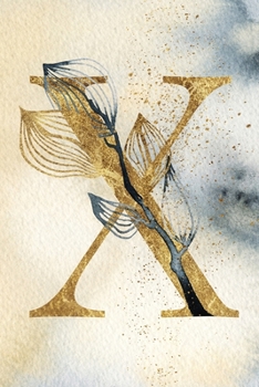 Monogram Notebook X: 6 x 9 Gold Initial Diary for Women (Personalized Letter Design)