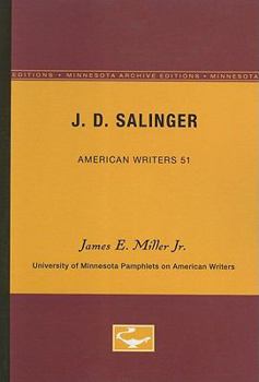 Paperback J.D. Salinger - American Writers 51: University of Minnesota Pamphlets on American Writers Book