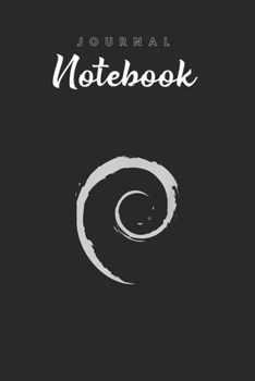 Journal Notebook: Debian Logo Spiral Minimalist Spitural Blank Pages Rule Lined Journal Notebook with Black Cover Size 6in x 9in  x120 Pages for Kids or Men and Women to Write in