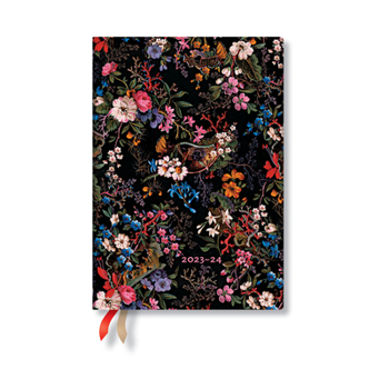 Calendar Paperblanks 2024 Floralia William Kilburn 18-Month Flexi MIDI Horiztonal 224 Pg 80 GSM Book