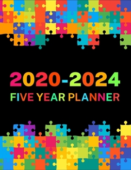 Paperback 2020-2024 Five Year Planner: Jigsaw Puzzle, 60 Months Calendar, 5 Year Monthly Appointment Notebook, Agenda Schedule Organizer Logbook with Holiday Book