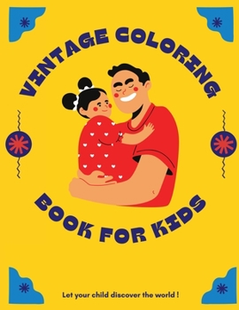 Vintage coloring and activity book for kids