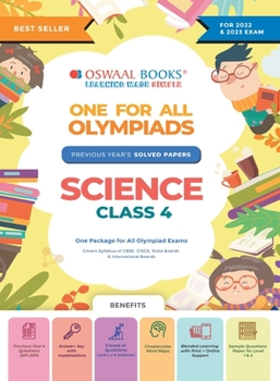 Paperback Oswaal One For All Olympiad Previous Years' Solved Papers, Class-4 Science Book (For 2022-23 Exam) Book