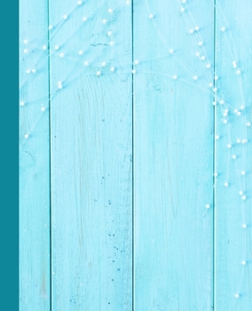 Lined Notebook: Composition Book or Journal; Pretty Blue Wood With Beads