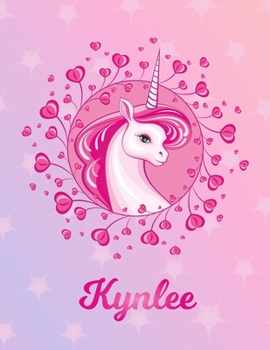 Paperback Kynlee: Unicorn Large Blank Primary Sketchbook Paper - Pink Purple Magical Horse Personalized Letter K Initial Custom First Na Book