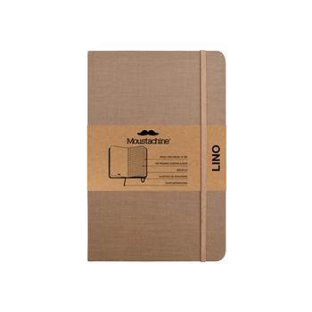 Paperback Moustachine Classic Linen Pocket Dark Tan Squared Flex Book