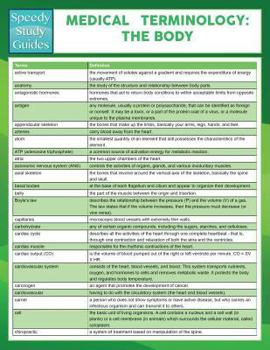 Paperback Medical Terminology: The Body (Speedy Study Guides) Book
