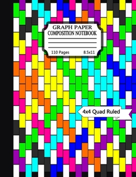 Paperback Graph paper composition notebook: Grid Paper Composition Notebook with beautiful colored cover pages-(KIDS, GIRLS, BOYS, STUDENT)- Quad Ruled(4x4) 110 Book