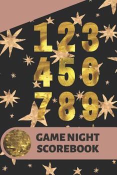 Paperback Game Night Scorebook: Rose Gold and Stars Notebook for Keeping Score Book