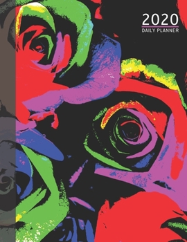 Paperback Personalised 2020 Diary Week To View Planner: Roses Neon Fantasy Diary, A4 Planner For Travel And Life, Work, School, College School, Business, Office Book