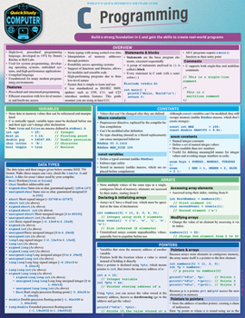Paperback C Programming Language: A Quickstudy Laminated Reference Guide Book