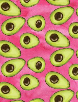 Paperback Avocados Composition Notebook On Pink Background: College Ruled - 200 Pages - 100 Sheets - 7.44 x 9.69 - Perfect Bound Book