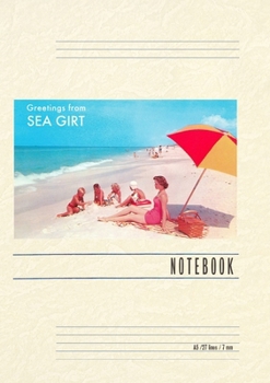 Vintage Lined Notebook Greetings fro Sea Girt, Beach