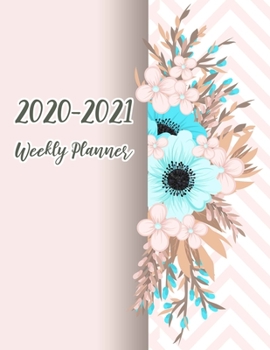 Weekly Planner: 2 Year calendar and Planner Organizer | For To do list Planners and Academic Agenda Schedule Organizer. Floral and Line Background Cover