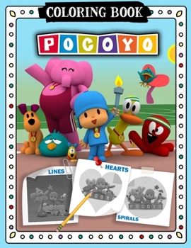 Paperback Pocoyo Lines Spirals Hearts Coloring Book