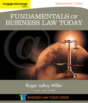 Paperback Cengage Advantage Books: Fundamentals of Business Law Today: Summarized Cases Book