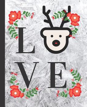 Paperback Cute Christmas love Reindeer School Composition Notebook Book