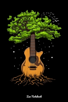 Paperback Zen Notebook: Acoustic Guitar Tree Of Life Notebook Book