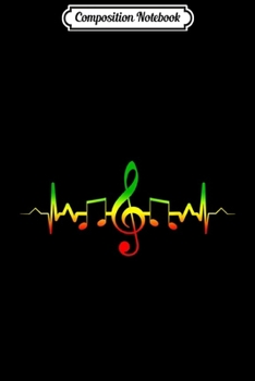 Composition Notebook: Reggae Music Heartbeat - Jamaica Rasta Gift Journal/Notebook Blank Lined Ruled 6x9 100 Pages
