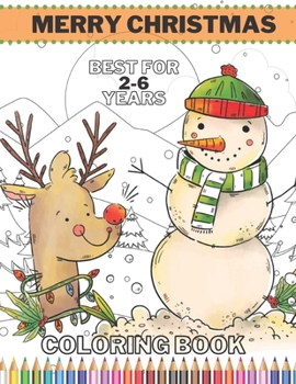 Paperback Merry Christmas Coloring Book: Fun Easy Pages To Color For Kids Cute Holiday Designs Book