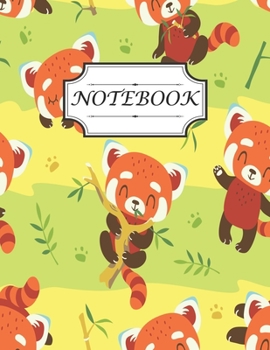 Paperback Notebook: With cartoon cute red panda seamless pattern Suitable for Writing Ideas And Gift Idea For Women, Men, Teens, Kids, Boy Book