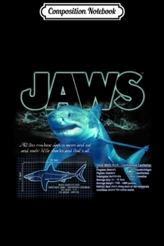 Paperback Composition Notebook: Jaws Shark Info Graphic Journal/Notebook Blank Lined Ruled 6x9 100 Pages Book