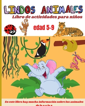 Paperback Libro de actividades de simpáticos animales para niños de 5 a 9 años [Spanish] Book