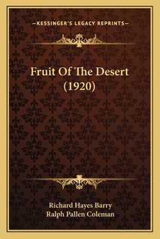 Paperback Fruit Of The Desert (1920) Book