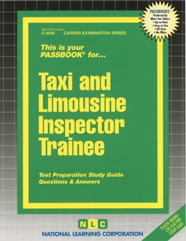 Spiral-bound Taxi and Limousine Investigator Trainee: Passbooks Study Guide Book
