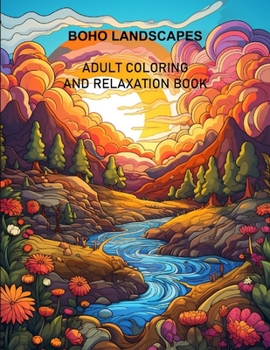 Paperback Boho Landscape Coloring and Relaxation Book for Adults Book