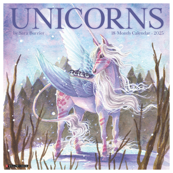 Calendar Unicorns by Sara Burrier (Art) 2025 12 X 12 Wall Calendar Book