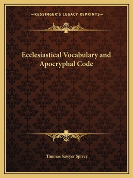 Paperback Ecclesiastical Vocabulary and Apocryphal Code Book