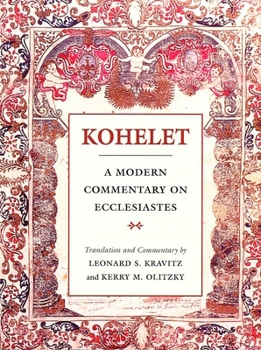 Paperback Kohelet: A Modern Commentary on Ecclesiastes Book