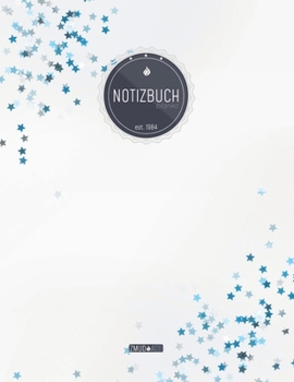 ZMUDACE Notizbuch Blanko: in DIN A4 Softcover | "ZB099 blaue Sterne" |156 leere Seiten mit persönlichem Register + Seitenzahlen | Zeichenbuch, ... zum Selbstgestalten (German Edition)