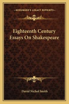 Paperback Eighteenth Century Essays On Shakespeare Book