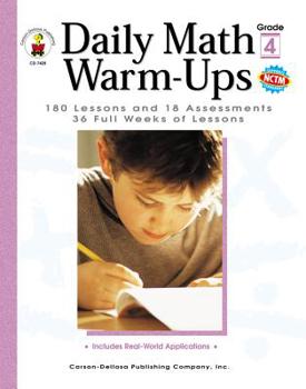 Paperback Daily Math Warm-Ups, Grade 4: 180 Lessons and 18 Assessments; 36 Weeks of Lessons Book