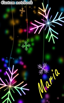 Maria: 5x8 LIned Writing notebook personalized name Journal for women with colored snowflakes