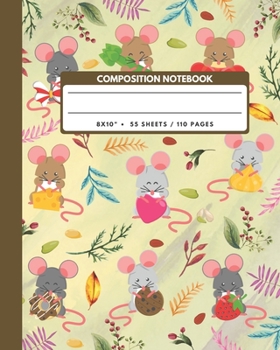 Paperback Composition Notebook: Cute Gerbil - Animals Exercise Book Journal, Back To School Gifts For Teens Girls Boys Kids Friends Students 8x10" 110 Book