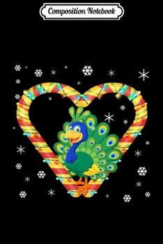 Composition Notebook: Cute Peacock Candy Cane Heart Funny Christmas Light Gift  Journal/Notebook Blank Lined Ruled 6x9 100 Pages